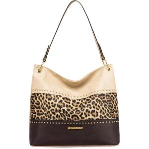 imageMontana West Purses for Women Hobo Shoulder Handbags with ZipperBbeigeLeopardCoffee