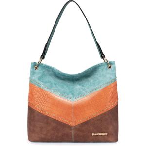 imageMontana West Purses for Women Hobo Shoulder Handbags with ZipperBlight BlueOrangeBrown