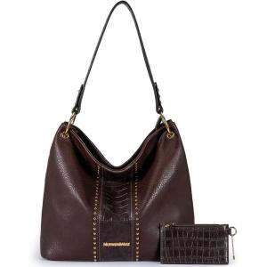 imageMontana West Purses for Women Hobo Shoulder Handbags with ZipperZcoffeeCroco