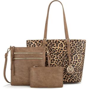 imageMontana West Purses for Women Tote Bag 3Pcs Set Leopard Print Satchel Handbags055 Brown
