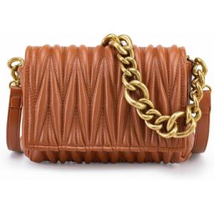 imageMontana West Quilted Handbags for Women Crossbody Bags Trendy Small Purses and Top Handle HandbagsCinnamon Brown