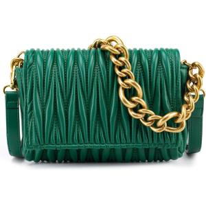 imageMontana West Quilted Handbags for Women Crossbody Bags Trendy Small Purses and Top Handle HandbagsDark Green