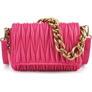 imageMontana West Quilted Handbags for Women Crossbody Bags Trendy Small Purses and Top Handle HandbagsHot Pink