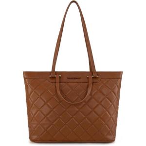 imageMontana West Quilted Tote Bag for Women Large Shoulder Bag Fashion Handbags with Top ZipperNewbrown