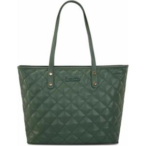 imageMontana West Quilted Tote Bag for Women Large Shoulder Bag Fashion Handbags with Top ZipperQuilted Army Green