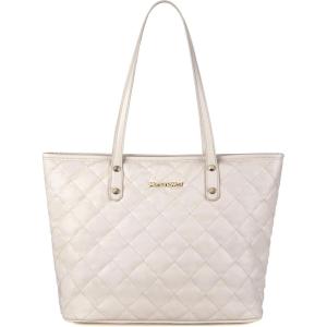 imageMontana West Quilted Tote Bag for Women Large Shoulder Bag Fashion Handbags with Top ZipperQuilted Beige