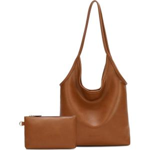 imageMontana West Slouchy Hobo Bags for Women Soft Designer Shoulder Purses Ladies Top Handle Handbag1hawaiian Brown