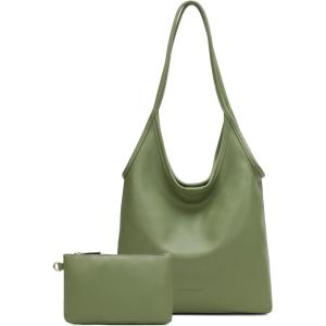 imageMontana West Slouchy Hobo Bags for Women Soft Designer Shoulder Purses Ladies Top Handle Handbag1moss Green
