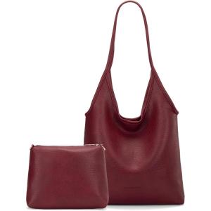 imageMontana West Slouchy Hobo Bags for Women Soft Designer Shoulder Purses Ladies Top Handle HandbagA Red
