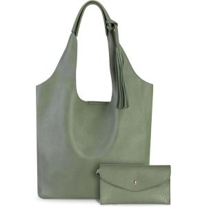 imageMontana West Slouchy Hobo Bags for Women Soft Designer Shoulder Purses Ladies Top Handle HandbagLight Green079