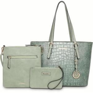 imageMontana West Tote Bag for Women Vegan Leather Purse and Handbags Set Embossed Collection Purse 2Pcs Set Turquoise MWC3G053TQ