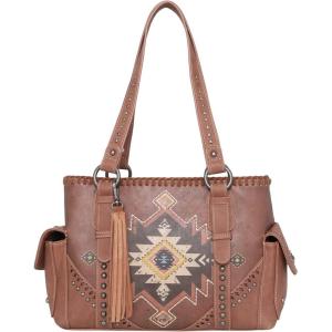 imageMontana West Womens Shoulder Handbags Hand Bags Purses for Women Leather Tote with Wallet Aztec Collection MW1032G8086BRW