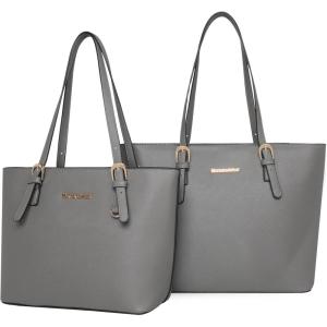 imageTote Handbag Purse Set for Women Large and Medium 2pcs Satchel Shoulder Bag with Holster