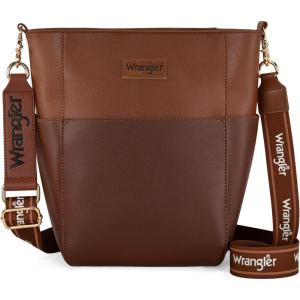 imageWrangler Large Crossbody Bag for Women Vegan Leather Cross Body Purse with Guitar StrapChocolate Coffee