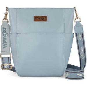 imageWrangler Large Crossbody Bag for Women Vegan Leather Cross Body Purse with Guitar StrapPastel Blue