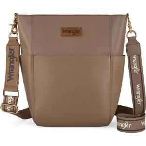 imageWrangler Large Crossbody Bag for Women Vegan Leather Cross Body Purse with Guitar StrapStarfish Khaki