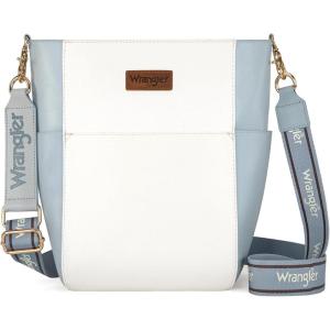 imageWrangler Large Crossbody Bag for Women Vegan Leather Cross Body Purse with Guitar StrapWhite Blue
