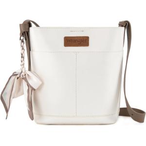 imageWrangler Large Crossbody Purse for Women Cross Body Bag with ScarvesBeigeCoffee