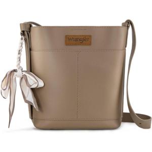 imageWrangler Large Crossbody Purse for Women Cross Body Bag with ScarvesChocolate Camel