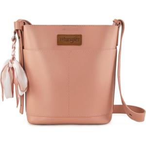 imageWrangler Large Crossbody Purse for Women Cross Body Bag with ScarvesPink