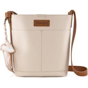 imageWrangler Large Crossbody Purse for Women Cross Body Bag with ScarvesTanBrown