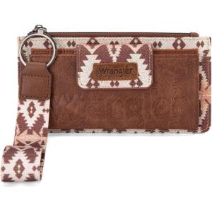 imageWrangler Wristlet Wallets for Women Western Clutch Purse Rfid Wallet WomensAngel ArtistRoman Coffee