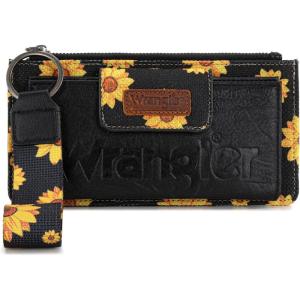 imageWrangler Wristlet Wallets for Women Western Clutch Purse Rfid Wallet WomensArtistsunflower Black