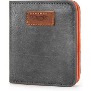 imageX Wrangler Small Leopard Print Wallets for Women Slim Thin Wallet Card Cases Money Organizer Thin Mini Pocket Wallet with Rfid Lining and A Coin PurseGrey