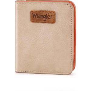 imageX Wrangler Small Leopard Print Wallets for Women Slim Thin Wallet Card Cases Money Organizer Thin Mini Pocket Wallet with Rfid Lining and A Coin PurseTan