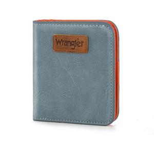 imageX Wrangler Small Leopard Print Wallets for Women Slim Thin Wallet Card Cases Money Organizer Thin Mini Pocket Wallet with Rfid Lining and A Coin PurseJean