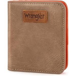 imageX Wrangler Small Leopard Print Wallets for Women Slim Thin Wallet Card Cases Money Organizer Thin Mini Pocket Wallet with Rfid Lining and A Coin PurseKhaki