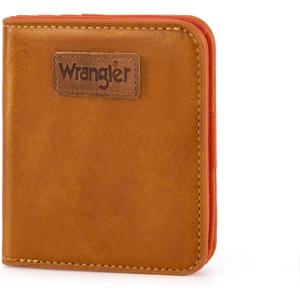 imageX Wrangler Small Leopard Print Wallets for Women Slim Thin Wallet Card Cases Money Organizer Thin Mini Pocket Wallet with Rfid Lining and A Coin PurseLight Brown