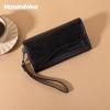 imageMontana West Wallets for Women Large Phone Wristlet Wallets Trifold Money Organizers with Coin Purse and Wrist StrapBlack