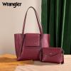 imageMontana West Wrangler 2Pcs Handbag Sets Purses for Women Medium Tote Bag Crossbody PursesBurgundy