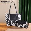 imageMontana West Wrangler 2Pcs Handbag Sets Purses for Women Medium Tote Bag Crossbody PursesCow Print Black