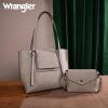 imageMontana West Wrangler 2Pcs Handbag Sets Purses for Women Medium Tote Bag Crossbody PursesGray