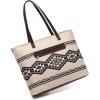 imageMontana West Wrangler Tote Bag for Women Canvas Shoulder Handbag Aztec PurseBright Nomad Tan