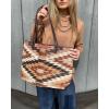 imageMontana West Wrangler Tote Bag for Women Canvas Shoulder Handbag Aztec PurseMultiple Coffee