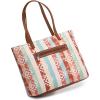 imageMontana West Wrangler Tote Bag for Women Canvas Shoulder Handbag Aztec PurseMultiple Coral Brown