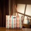 imageMontana West Wrangler Tote Bag for Women Canvas Shoulder Handbag Aztec PurseMultiple Coral Brown