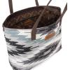 imageMontana West Wrangler Tote Bag for Women Canvas Shoulder Handbag Aztec PurseMultiple Grey