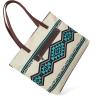 imageMontana West Wrangler Tote Bag for Women Canvas Shoulder Handbag Aztec PurseNeon Beige