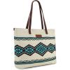 imageMontana West Wrangler Tote Bag for Women Canvas Shoulder Handbag Aztec PurseNeon Beige