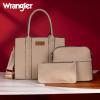 imageWrangler 3Pcs Purses for Women Tote Bag Crossbody Handbag Sets with StrapBkhaki