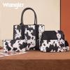 imageWrangler 3Pcs Purses for Women Tote Bag Crossbody Handbag Sets with StrapCow Black