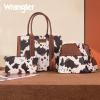 imageWrangler 3Pcs Purses for Women Tote Bag Crossbody Handbag Sets with StrapCow Brown
