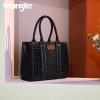 imageWrangler 3Pcs Purses for Women Tote Bag Crossbody Handbag Sets with StrapCrocodile Black