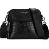 imageWrangler 3Pcs Purses for Women Tote Bag Crossbody Handbag Sets with StrapCrocodile Black