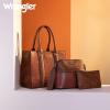 imageWrangler 3Pcs Purses for Women Tote Bag Crossbody Handbag Sets with StrapCrocodile Brown