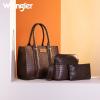 imageWrangler 3Pcs Purses for Women Tote Bag Crossbody Handbag Sets with StrapCrocodile Coffee